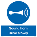 sound-horn-drive-slowly-warehousing-and-delivery-sign~